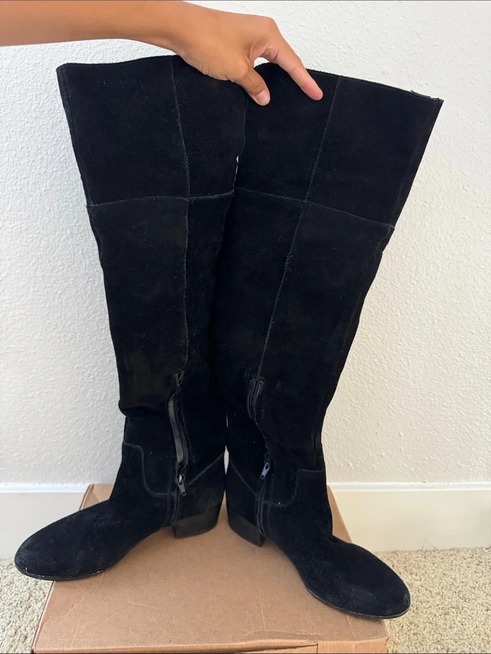 Steve Madden Black Suede Over-The-Knee Boots
